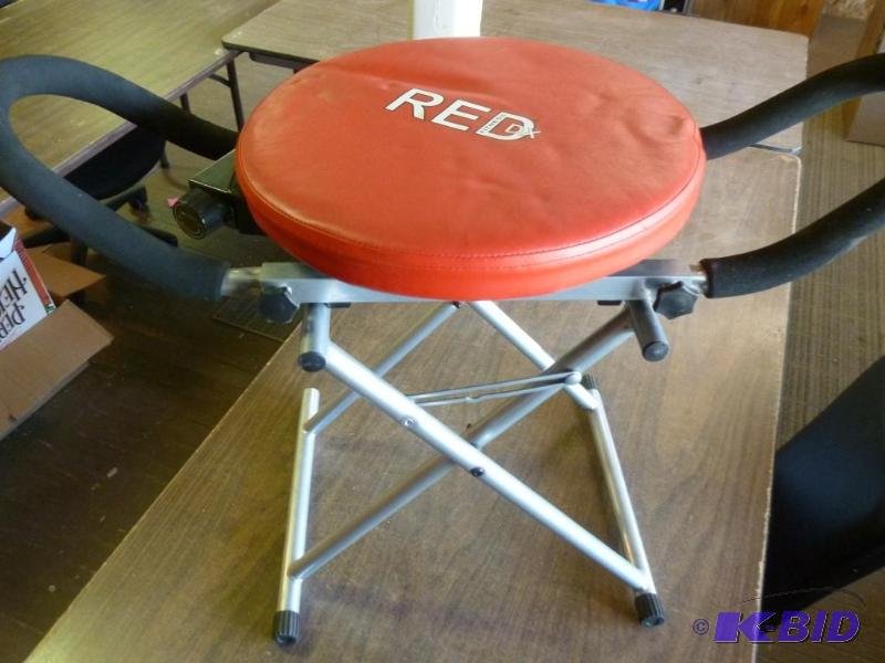 lot 155 image: DX Fitness - Red exercise stool. ...