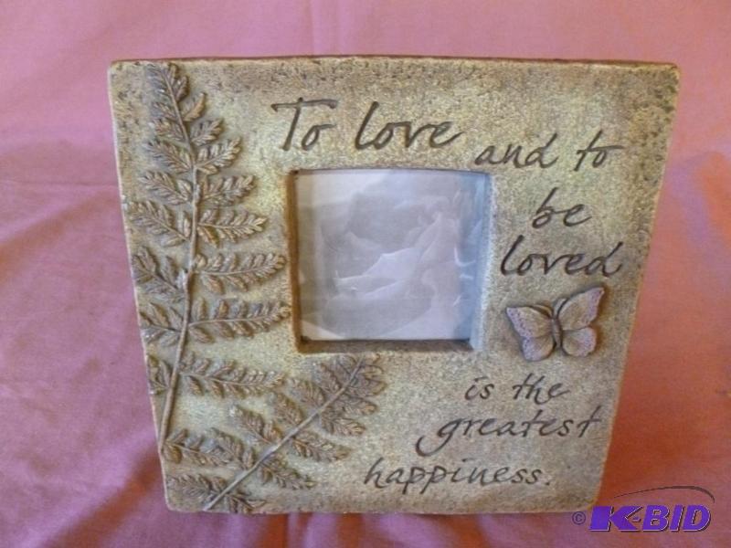 lot 157 image: Beautiful stone ceramic picture frame, measur...