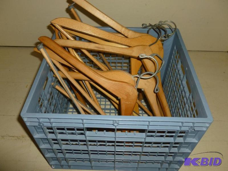 lot 55 image: Lot of nine vintage wooden clothes hangers, c...