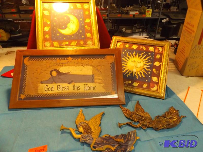 lot 102 image: Sun  Moon Pictures, Angel Wall Decor and &qu...