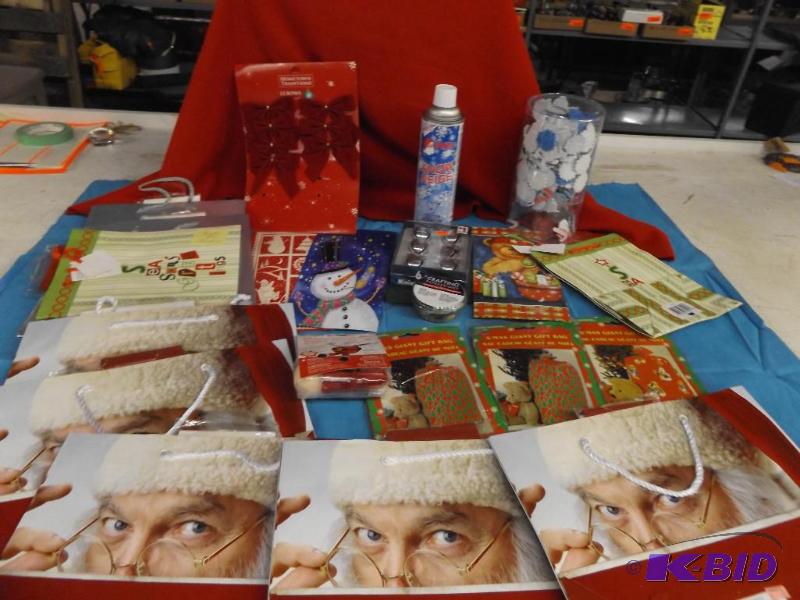lot 278 image: Gift bags, silver bells and bows...