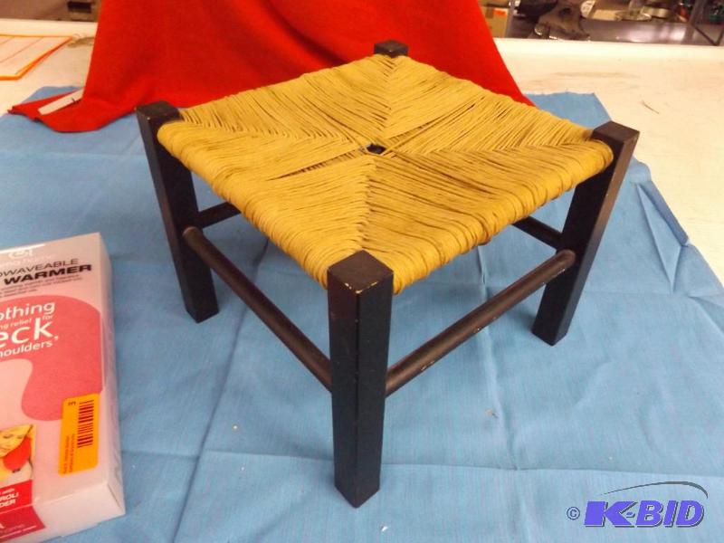 lot 3 image: Microwavable Neck Warmer, small foot stool...