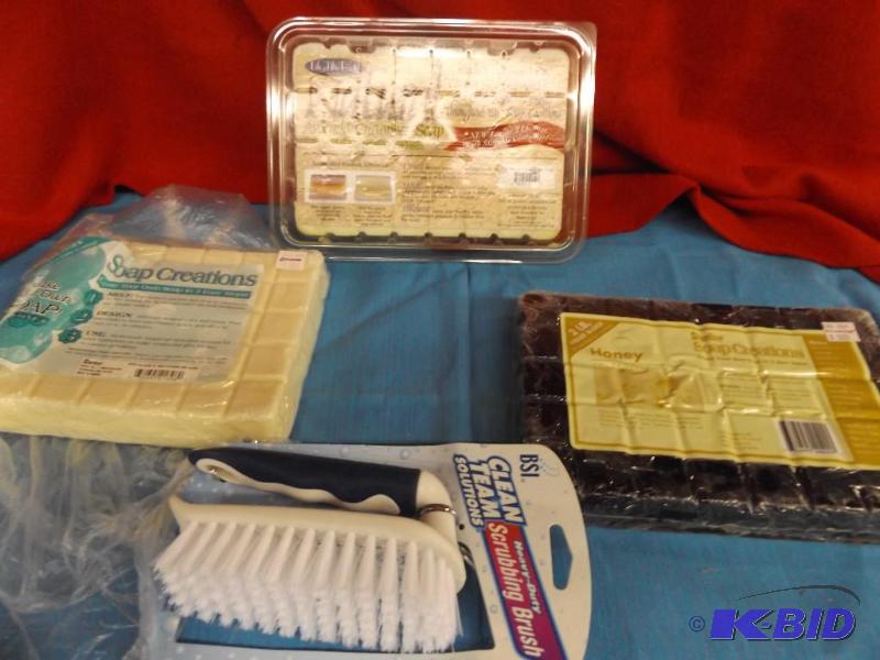 lot 43 image: Make your own soap items, scrubbing brush...