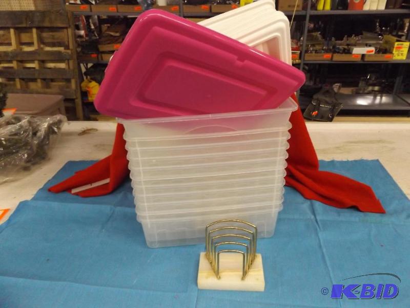 lot 60 image: storage totes and letter organizer...