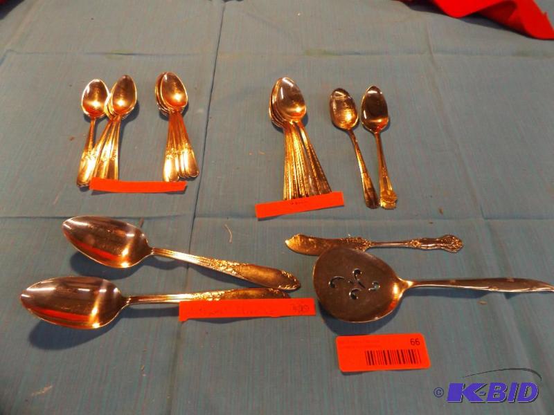 lot 66 image: Silverware pieces, American Silver Co. and Ho...