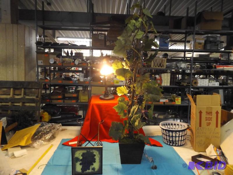 lot 94 image: Decorative artificial grape vine plant, and s...