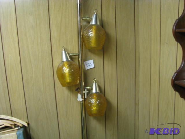lot 123 image: tension lamp with three lights very nice vint...