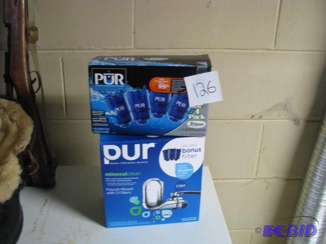 lot 126 image: pur water filter and replacement filters...