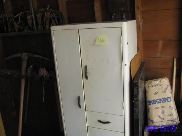 lot 136 image: metal cabinet for storage good condition woul...