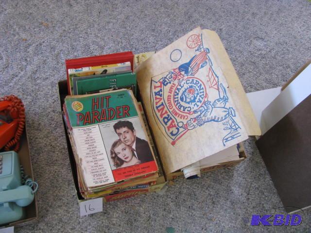 lot 16 image: Lot of old photos, old Hit Parade magazines, ...