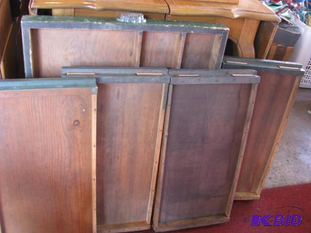 lot 180 image: wooden drawers from a printers desk see phot...