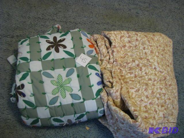 lot 45 image: Lot of (2) quilts, that appear to be queen or...