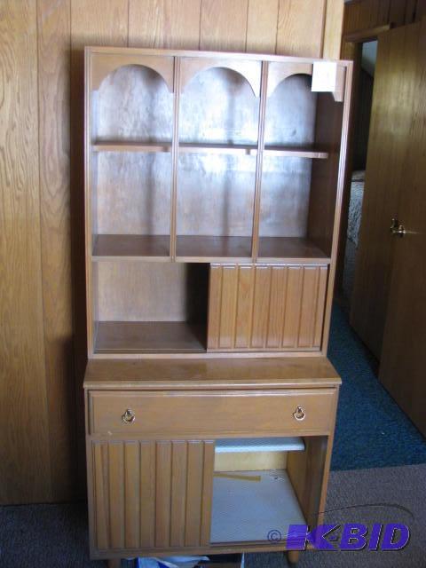 lot 59 image: Mid Century Maple miniature hutch, one piece,...
