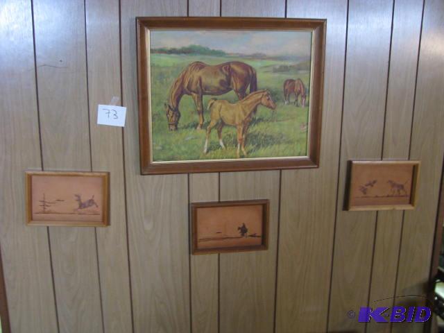 lot 73 image: Vintage...Western themed artwork one print an...