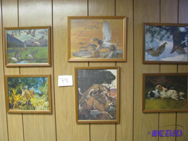 lot 79 image: six framed vintage nature items see photos...