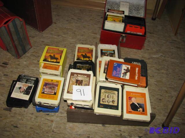 lot 91 image: large lot of eight track tapes mostly western...