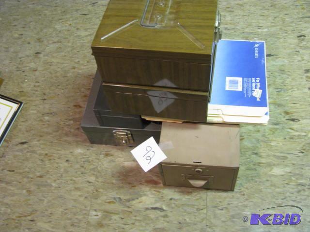 lot 92 image: three metal boxes and one metal drawer see ph...