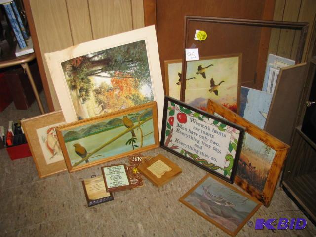 lot 95 image: large lot of framed art and unframed art see ...