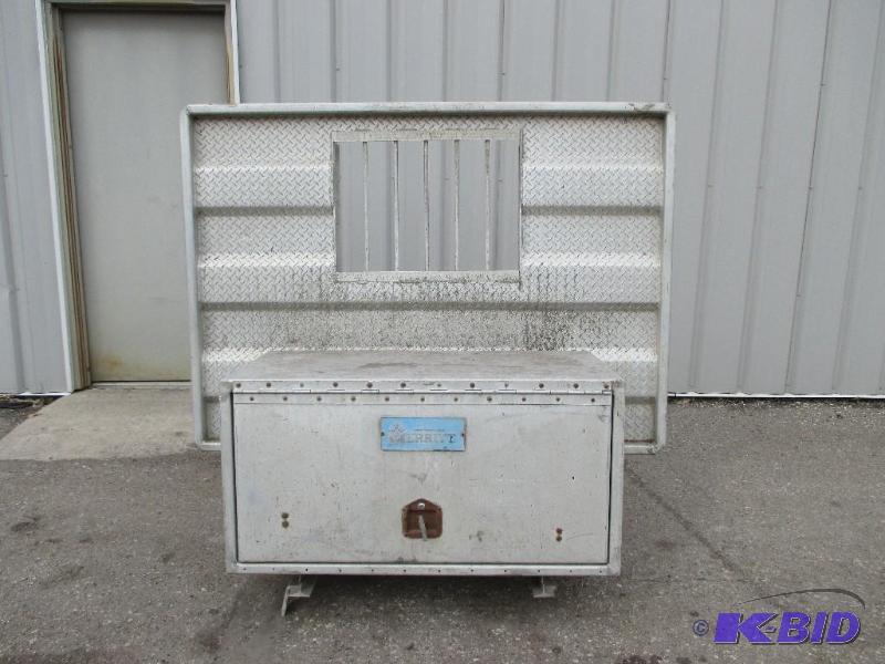 Aluminum truck headache rack with tool box...