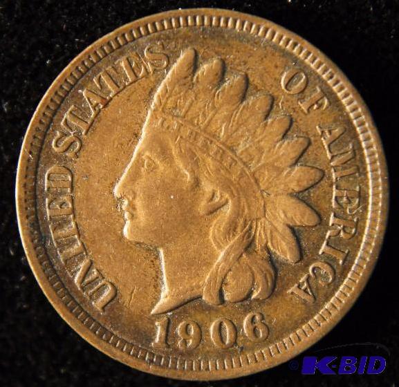 1906 INDIAN HEAD CENT XF