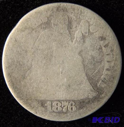 1876 SEATED LIBERTY SILVER DIME