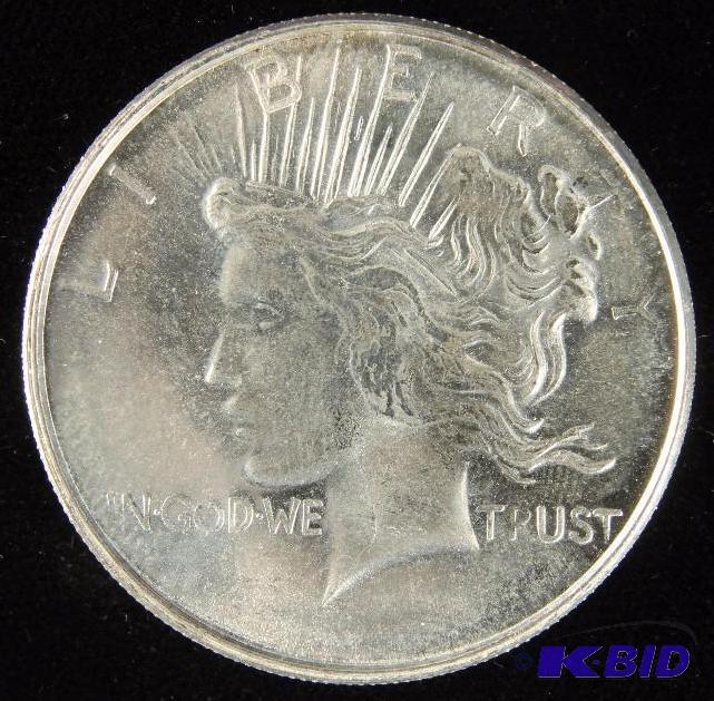 1 TROY Oz. .999 FINE SILVER ROUND PEACE DOLLAR DESIGN
