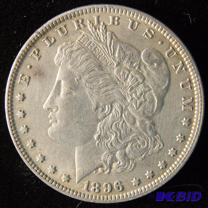 1896 MORGAN SILVER DOLLAR AU