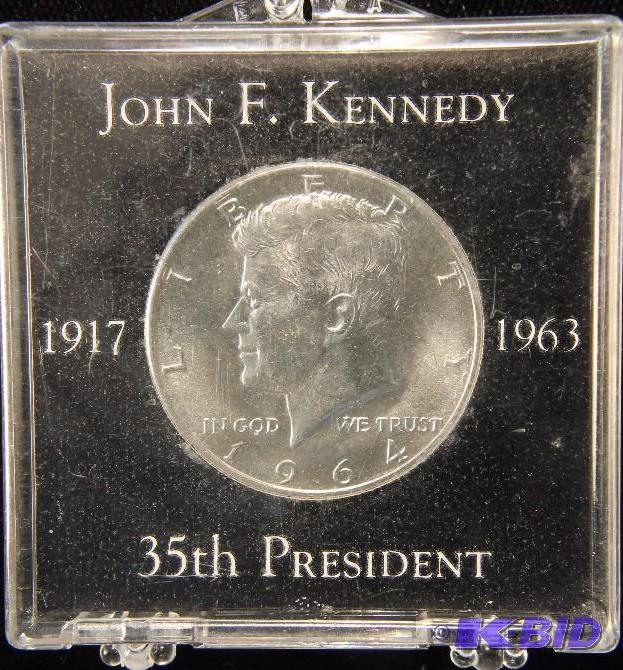 1964-D KENNEDY HALF DOLLAR BU UNC IN CUSTOM HOLDER