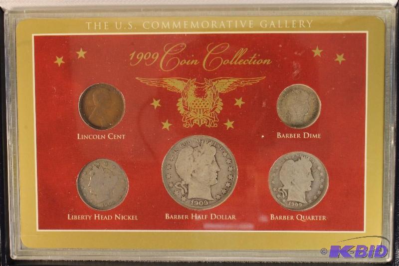 1909 YEAR SET INCLUDES 1909 SILVER QUARTER DIME  1909 S SILVER HALF