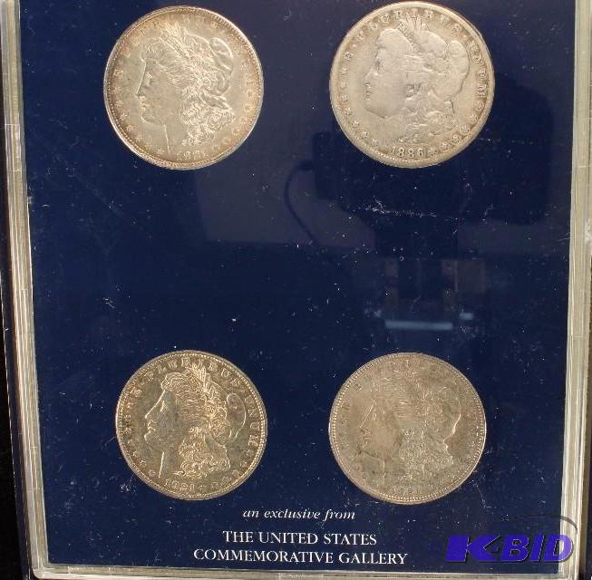 4 COIN MORGAN SILVER DOLLAR MINTMARK SET INCLUDES 1921 P D S & 1886 O