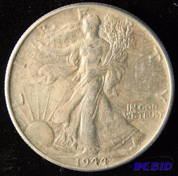 1944 WALKING LIBERTY SILVER HALF DOLLAR VF