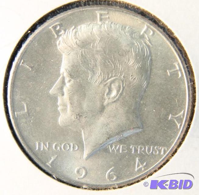 1964-D KENNEDY SILVER HALF DOLLAR BU UNC