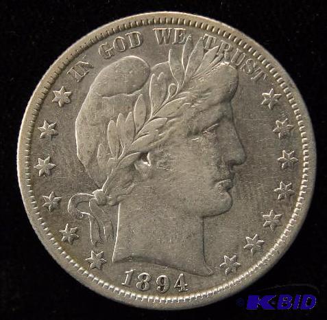 1894-S BARBER HALF DOLLAR VF