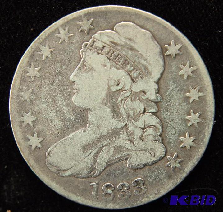 1833 CAPPED BUST SILVER HALF DOLLAR