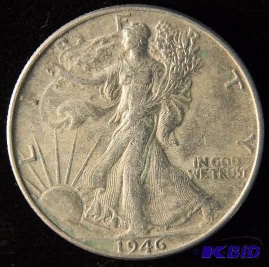 1946 WALKING LIBERTY SILVER HALF DOLLAR VF