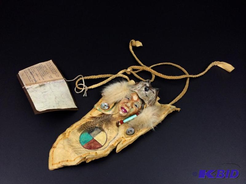 Circle of the wolf Hand Made & Signed Totem Medicine Bag Neck Pouch