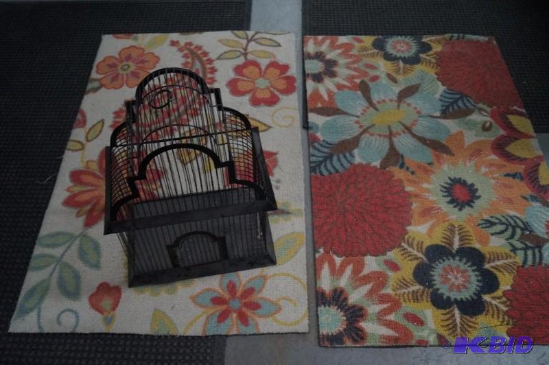 rugs and bird cage