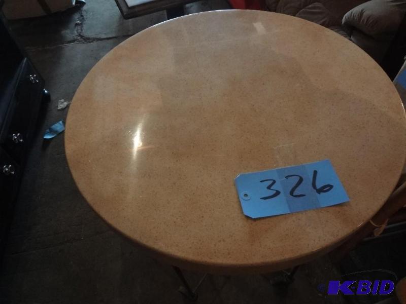 Round Tall table on Wheels