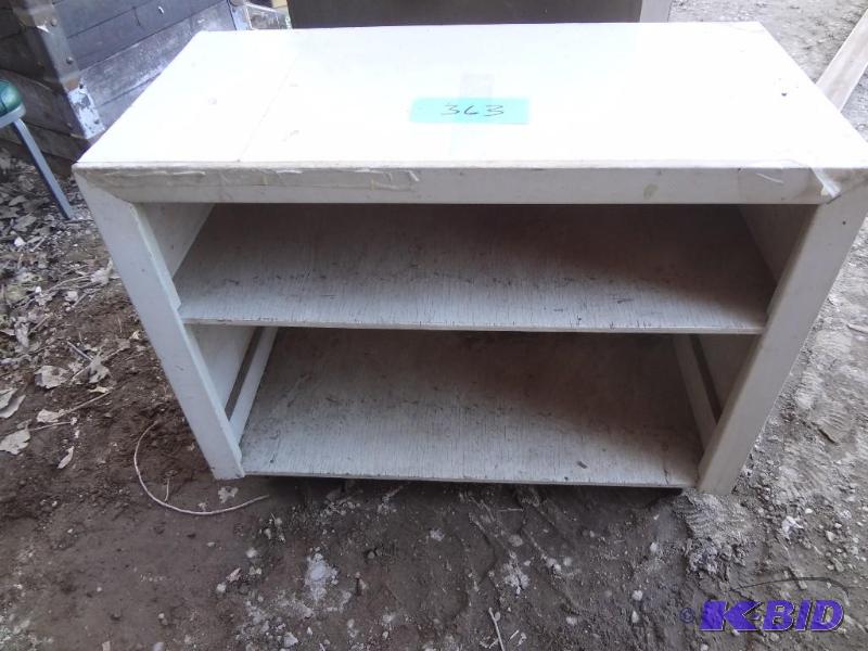 Wooden Shop Shelf on Wheels