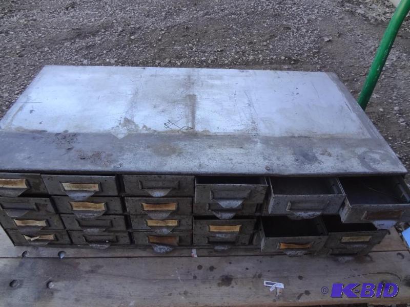 Old Metal Index File Cabinet