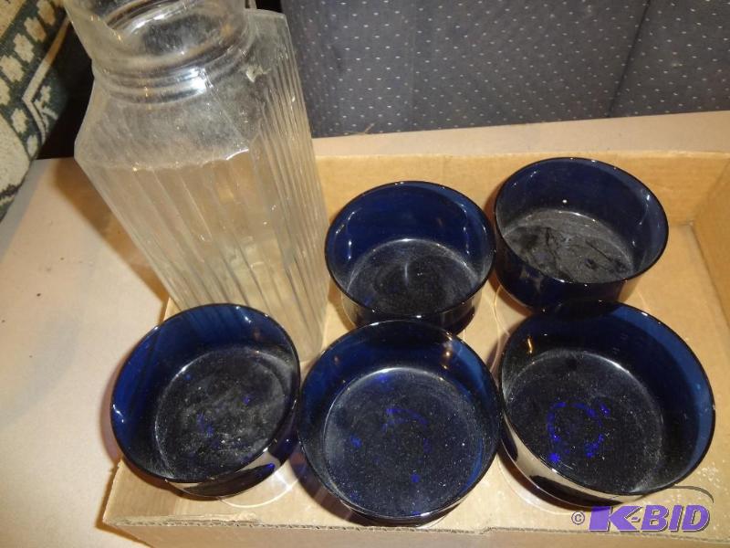 Blue Glass, Glass Handles Pitcher