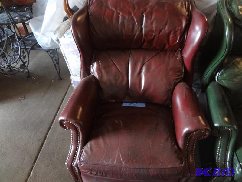 Burgundy Leather Wing Back