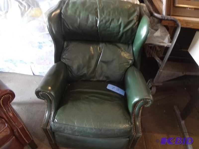 Green Leather Wing Back