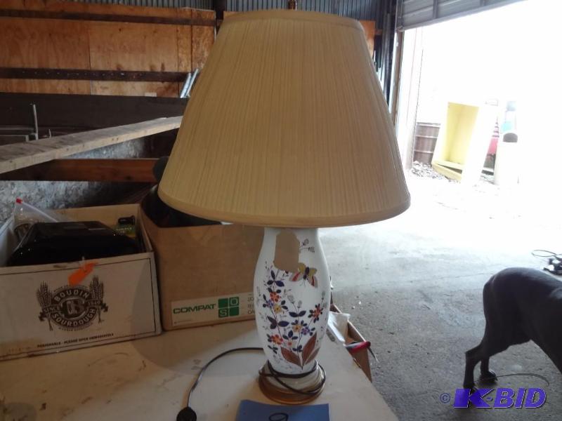 Enameled Bristol Glass Lamp