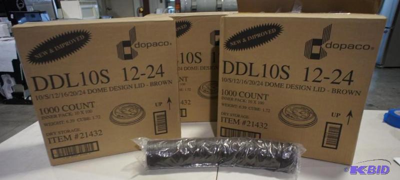 Dopaco Brown Dome Coffee Cup lids - (3) Boxes...