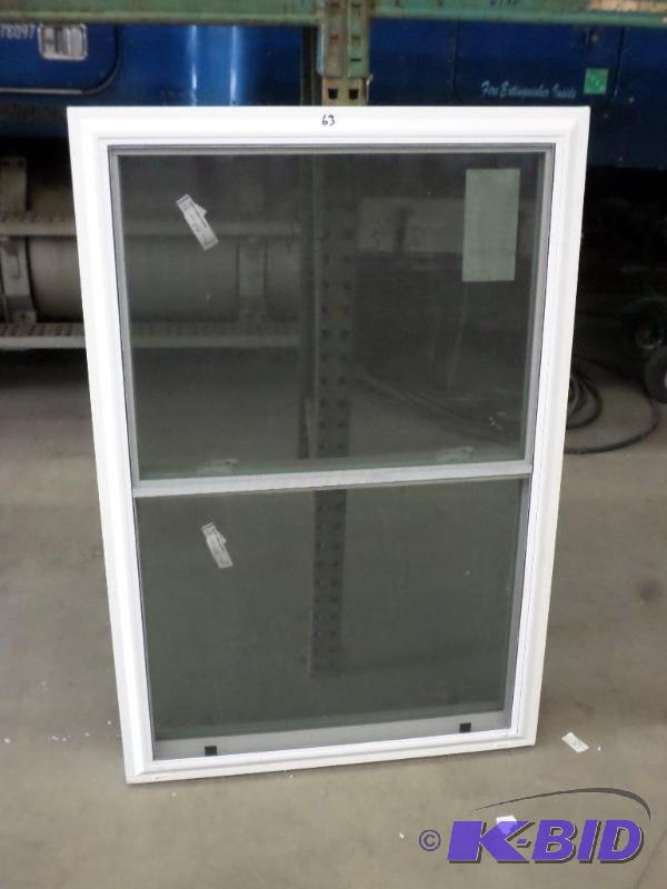 lot 63 image: Unused White Vinyl Double Hung 35.5&quotx53....