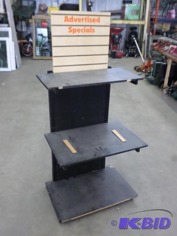 lot 71 image: 3-Tier Steel-Framed Advertisement Shelf...