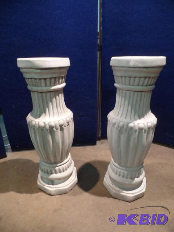 2 Matching Solid Plaster Pedestals
