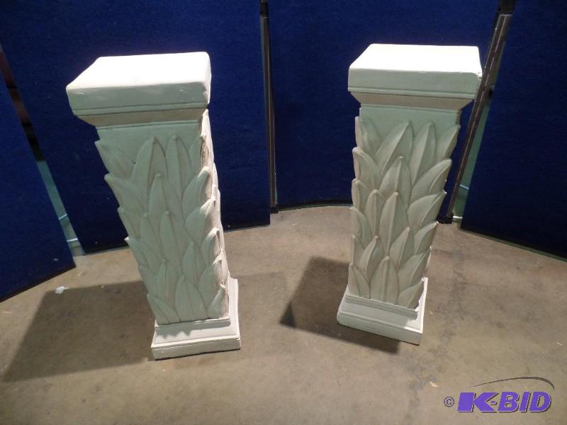 2 Matching Solid Plaster Pedestals