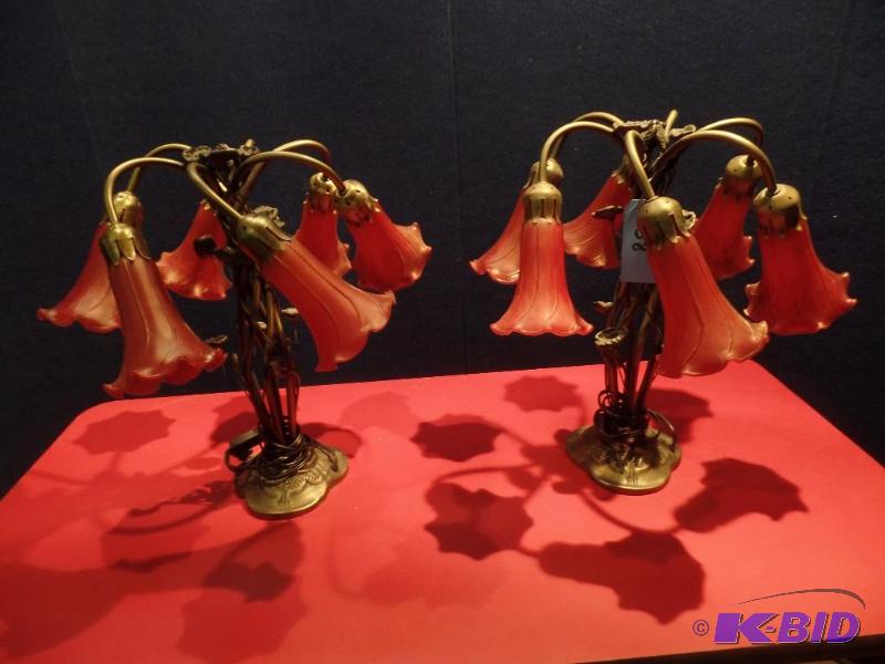 2 Matching Floral Table Lamps